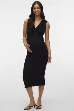Wehkamp MAMALICIOUS zwangerschaps midi rok rib gebreid zwart aanbieding