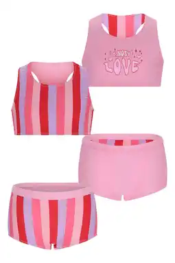 Wehkamp B.Nosy reversible halter bikini roze/lila/rood aanbieding