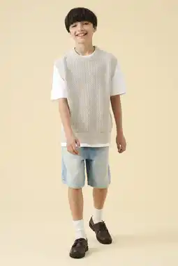 Wehkamp ONLY & SONS JUNIOR baggy short light blue denim aanbieding