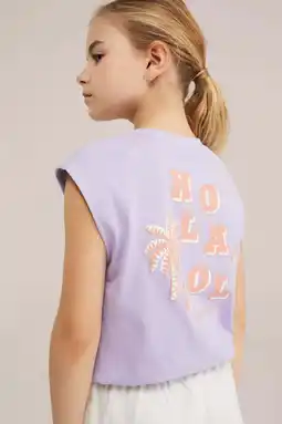 Wehkamp WE Fashion T-shirt met backprint lila aanbieding