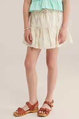 Wehkamp WE Fashion skort met glitter ecru aanbieding