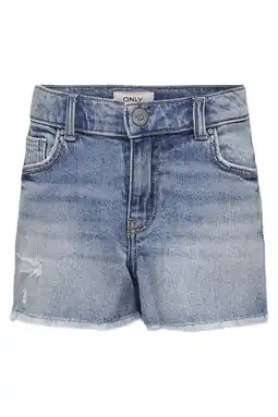 Wehkamp KIDS ONLY GIRL straight fit denim short KOGROBYN light blue denim aanbieding