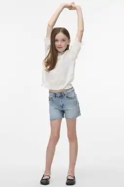 Wehkamp VERO MODA GIRL denim loose short light blue denim aanbieding