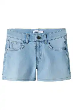 Wehkamp NAME IT KIDS wide leg short light blue denim aanbieding