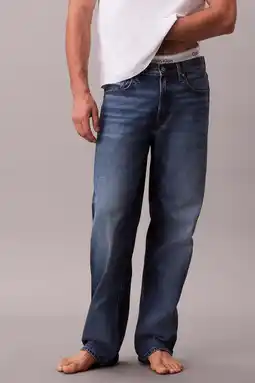 Wehkamp CALVIN KLEIN JEANS straight leg jeans dark blue denim aanbieding