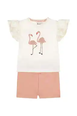 Wehkamp Dirkje T-shirt + korte broek ecru/roze aanbieding