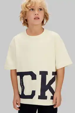 Wehkamp Calvin Klein T-shirt ecru aanbieding