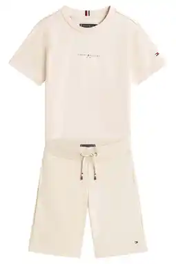 Wehkamp Tommy Hilfiger T-shirt + korte broek beige aanbieding