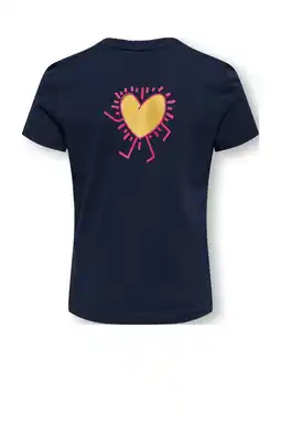 Wehkamp KIDS ONLY GIRL T-shirt met backprint donkerblauw aanbieding