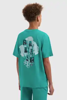 Wehkamp Ballin T-shirt met backprint groen aanbieding