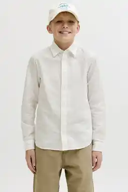 Wehkamp JACK & JONES JUNIOR overhemd met linnen wit aanbieding
