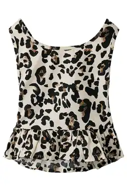 Wehkamp NAME IT KIDS top met panterprint beige aanbieding