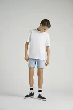 Wehkamp ONLY & SONS JUNIOR regular denim short light blue denim aanbieding