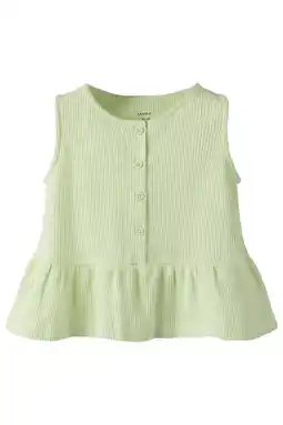 Wehkamp NAME IT MINI mouwloze top limegroen met textuur aanbieding