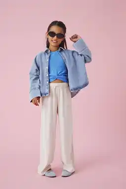 Wehkamp KIDS ONLY GIRL straight casual broek ecru aanbieding
