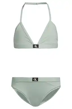 Wehkamp Calvin Klein triangel bikini mintgroen aanbieding