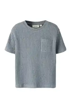Wehkamp LIL' ATELIER MINI T-shirt fijn gebreid blauw aanbieding