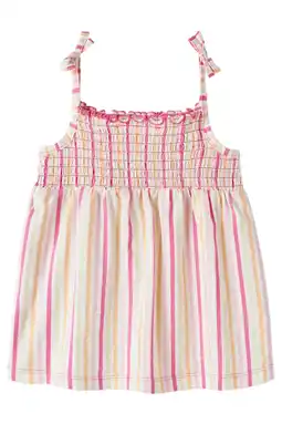 Wehkamp NAME IT MINI gestreepte mouwloze top roze aanbieding