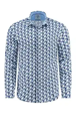 Wehkamp A fish named Fred regular casual overhemd blauw aanbieding