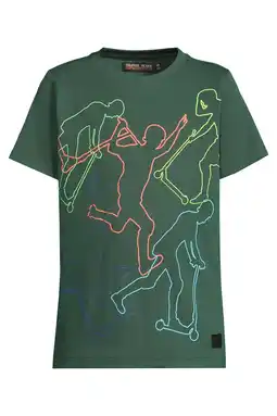 Wehkamp Orange Stars T-shirt donkergroen aanbieding