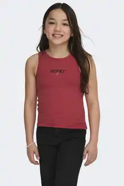 Wehkamp KIDS ONLY GIRL mouwloze top rood met textuur aanbieding