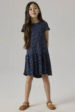 Wehkamp NAME IT KIDS korte jurk met stippen donkerblauw aanbieding