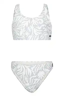 Wehkamp Brunotti crop bikini Myla lichtgrijs/wit aanbieding