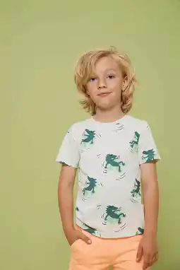 Wehkamp Sturdy T-shirt Lagoon Legends wit/groen aanbieding