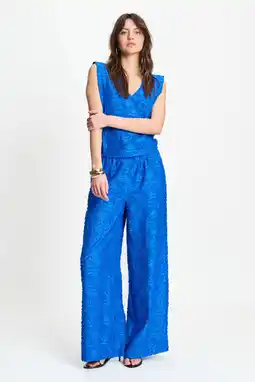 Wehkamp POM Amsterdam highwaist broek blauw aanbieding