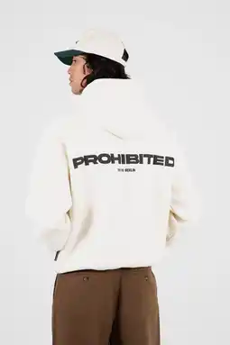 Wehkamp Prohibited hoodie met backprint ecru aanbieding