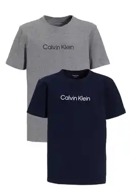 Wehkamp Calvin Klein T-shirt - donkerblauw/grijs melange (set van 2) aanbieding