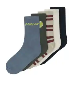 Wehkamp NAME IT KIDS sokken - grijs/groen/zand (set van 5) aanbieding