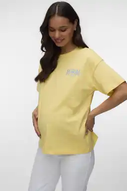 Wehkamp MAMALICIOUS zwangerschaps T-shirt lichtgeel aanbieding