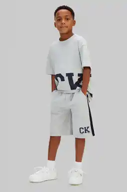 Wehkamp Calvin Klein relaxed sweatshort grijs melange aanbieding
