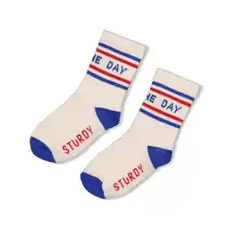 Wehkamp Sturdy sokken Run the Day ecru/blauw/rood aanbieding