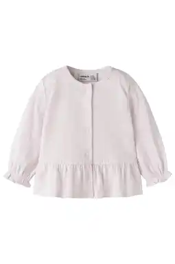 Wehkamp NAME IT BABY gebreid vest lichtroze met textuur aanbieding