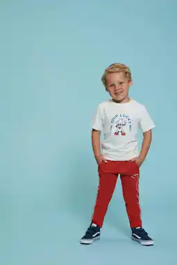Wehkamp Sturdy T-shirt Run the Day ecru aanbieding