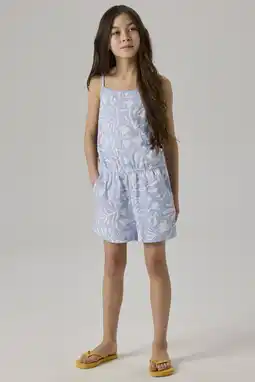 Wehkamp NAME IT KIDS playsuit met blad print blauw aanbieding