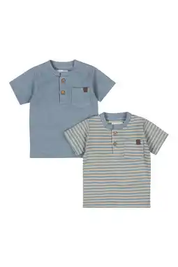 Wehkamp Dirkje T-shirt - blauw/beige (set van 2) aanbieding