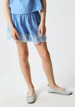 Wehkamp NAME IT KIDS regularwaist casual short blauw broderie aanbieding