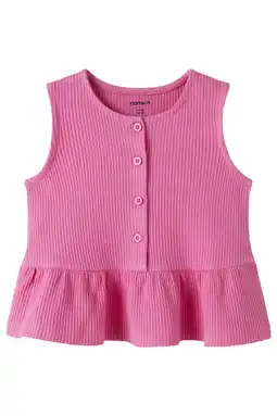 Wehkamp NAME IT MINI mouwloze top roze met textuur aanbieding