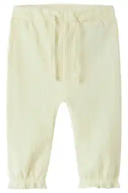 Wehkamp NAME IT BABY regularwaist babybroek lichtgeel met textuur aanbieding