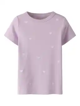 Wehkamp NAME IT MINI T-shirt met hartjes roze aanbieding