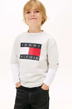 Wehkamp Tommy Hilfiger T-shirt lichtgrijs aanbieding