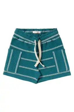 Wehkamp Your Wishes regularwaist gestreepte casual short groen met textuur aanbieding