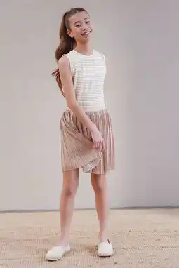Wehkamp Like Flo gestreepte zomerjurk ecru aanbieding