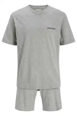 Wehkamp JACK & JONES JUNIOR T-shirt + korte broek grijs melange aanbieding