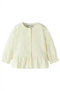 Wehkamp NAME IT BABY gebreid vest lichtgeel met textuur aanbieding