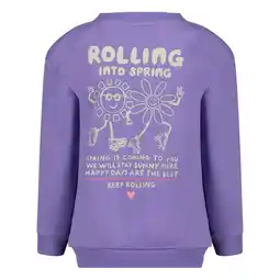 Wehkamp Jubel sweater Rolling into Spring paars aanbieding