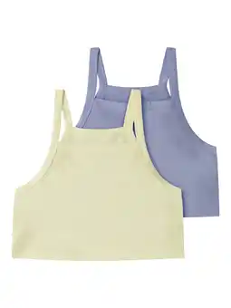 Wehkamp NAME IT KIDS cropped top - lichtgeel/paars (set van 2) aanbieding